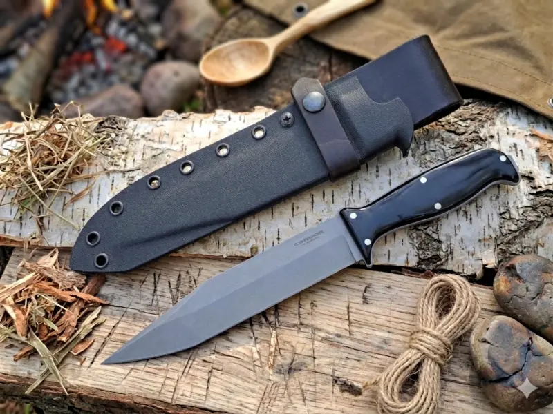 Condor Outdoormesser mit Scheide auf Birkenholz