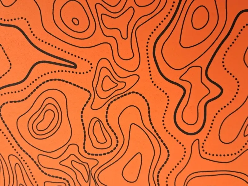 Orange Kydexplatte mit Topografie-Muster