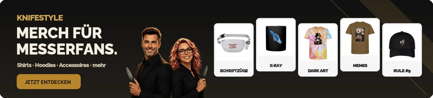 KnifeStyle Merch für Messerfans – Shirts, Caps, Becher und Accessoires entdecken