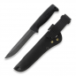 Preview: Peltonen Ranger Knife Black Black Teflon M95 Lederscheide Black Sissipuukko