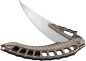 Preview: Rike Knife Alien 4, Damast Taschenmesser, Titan Framelock, High-End Messer, Rike Knife kaufen, Com2you-biwak