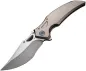 Preview: Rike Knife S05, Rike S05 Silver Gray, Rike Knives S05 Titan, Titan Framelock Messer, M390 Taschenmesser, silbernes EDC Messer, Premium Klappmesser
