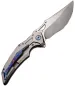 Preview: Rike Knife S05, Rike S05 Silver Gray, Rike Knives S05 Titan, Titan Framelock Messer, M390 Taschenmesser, silbernes EDC Messer, Premium Klappmesser