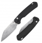 Preview: CJRB Knives J1945D-BK Pyrite-Light Damascus Black FRN