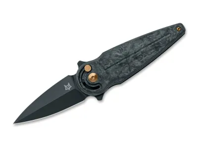 Fox Knives Saturn Flipper M390 Dark Matter CF PVD – geöffnet