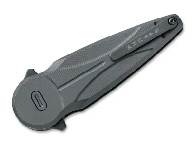 Fox Knives Saturn Titanium All Black – geschlossen, Clipseite