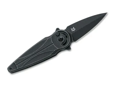 Fox Knives Saturn Aluminium All Black Left – geöffnet