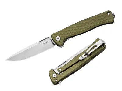 LionSteel Emmet Green Aluminum Hammertone – geöffnet und geschlossen