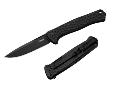 LionSteel Emmet Black Aluminum Hammertone PVD – geöffnet und geschlossen
