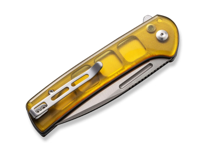 CIVIVI Knives Conspirator Button Lock Ultem Amber