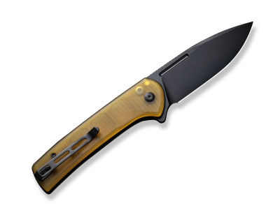 CIVIVI Knives Conspirator Button Lock Ultem Amber & Black