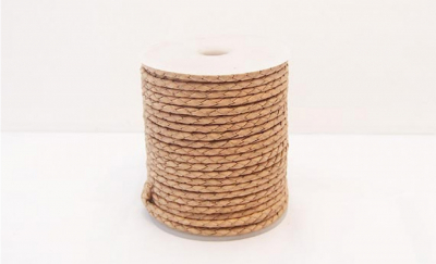 Lederband Natur geflochten 3mm