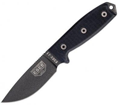 ESEE Knives Model 3 Black G10 Plain Edge outdoor survival nylonand plastic sheath