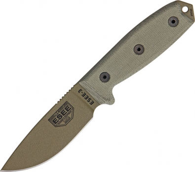 ESEE Knives Model 3 Dark Earth Plain Edge survival outdoor messer