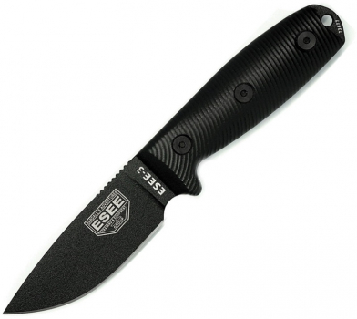 ESEE Knives Model 3 Survivalmesser All Black G10