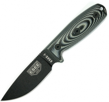 ESEE Knives Model 3 3D Black Grey Fixed Blade Black outdoor survival messer