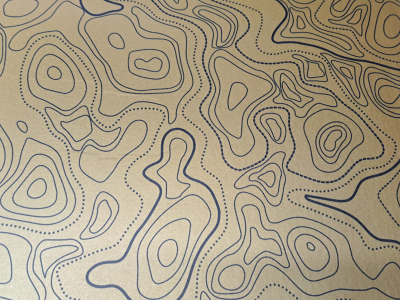 Kydex Liquid Metal TOPO Map Gold Infused 2mm 15x30