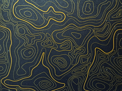 Kydex Liquid Metal TOPO Map Gold Reversed Infused 2mm 30x30 (900cm²)