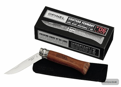 Luxus-Opinel-Messer, Bubinga-Holz, Größe 6, rostfrei