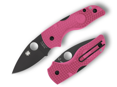 Spyderco C230PPNBK Lil' Native Pink FRN, Black DLC