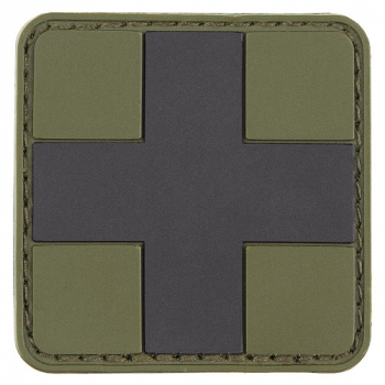 Patch Klettabzeichen erste Hilfe schwarz/oliv 3D ca. 5 x 5 cm groß