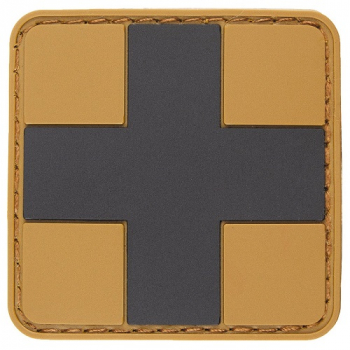 Patch Klettabzeichen erste Hilfe schwarz/desert 3D ca. 5 x 5 cm groß