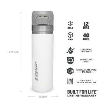 Stanley Quick Flip Water Bottle 0.7l weiß