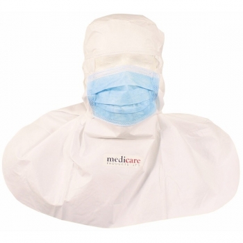 Atemmaske der britischen Armee Mundschutz mit Kopfhaube, entwickelt für die brit. Armee, zum Schutz vor dem Ebola-Erreger.Atemmaske der britischen Armee op maske
