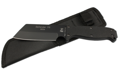 Eickhorn Defender 90 black, Haumesser kompakt, 1.4110 Stahl schwarz, Cordura Messerscheide, kleines Survival Messer, Eickhorn Solingen, Com2you-biwak