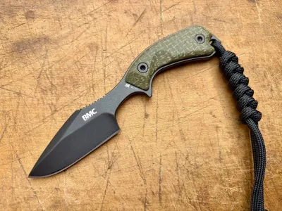 BMC Bladeworks M13 Imp, BMC M13 Imp Neck Knife, 14C28N Neck Knife, Black PVD Outdoormesser, Green Canvas Micarta Fixed Blade, EDC Feststehendes Messer, BMC Knives Deutschland, Kydex Neck Knife, Com2you-biwak