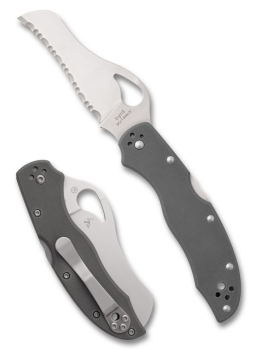 Spyderco BY24GSGY Gooney Grey G10 Serrated