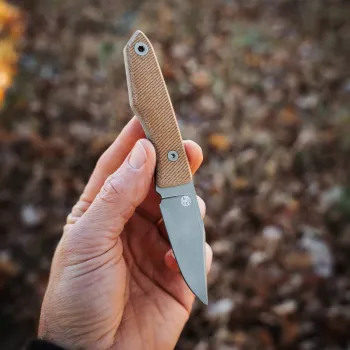 Big Idea Design USA Lookout Nitro-V Clip Point Canvas-Micarta Natur