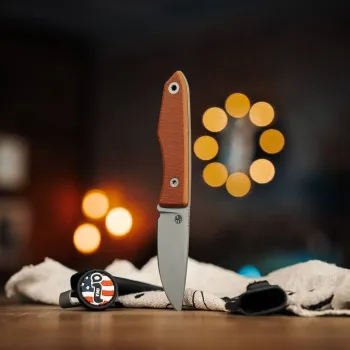 Big Idea Design USA Lookout CPM MagnaCut Drop Point Canvas-Micarta Natur