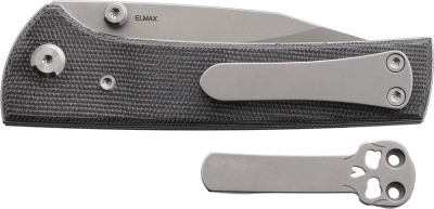 Chaves Scapegoat Street, Elmax Stahl Messer, Chaves Knives Deutschland, Black Micarta Messer, Stonewashed Klinge, Ramon Chaves EDC, Skull Clip Messer, Linerlock