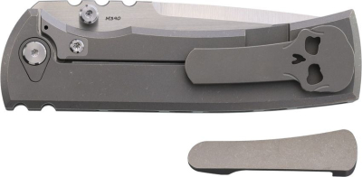 Chaves Redencion 229, 3,5 Zoll Klinge, Chaves Knives Titan, M390 Satin Messer, Ramon Chaves Deutschland, High-End Taschenmesser, Titan Framelock, Skull Clip