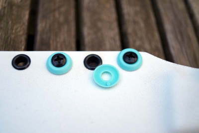 Ösen Blende für Kydexscheiden Tiffany Blue Türkis Nylon