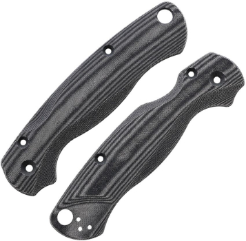 Flytanium Spyderco Paramilitary 2 Lotus Linen Micarta Black 