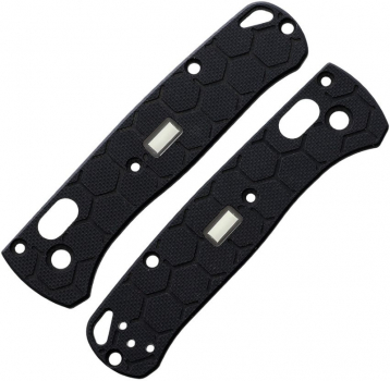 Glow Rhino Custom Benchmade Mini Bugout Hex Scales G10 Black Tritium Griffschalen