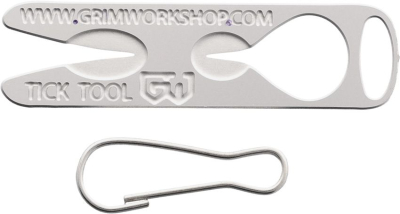 Grim Workshop, Tick Remover Micro Tool, Zeckenwerkzeug EDC, Zeckenentferner Edelstahl, Ultra-kompakter Zeckenhaken, Outdoor Erste Hilfe, Com2you-biwak