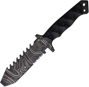 Halfbreed Blades ERK-01 Emergency Rescue Knife Black Topo