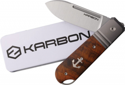 Karbon Knives Ahoy Framelock Desert Ironwood Anker