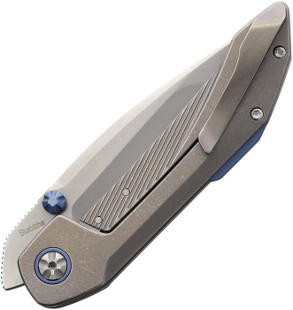 Ketuo Knives Stabitha, Ketuo Stabitha Silver Blue, M390 Tanto Framelock, Titan Tanto Flipper, EDC Messer Blau, Ketuo Knives Deutschland, Com2you-biwak, Böhler M390, Titanium Bead Blast Blue