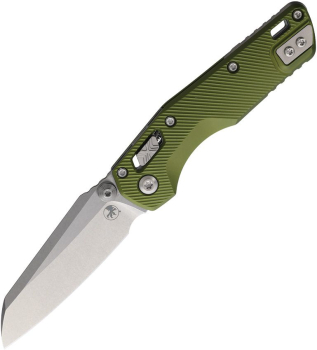 Microtech MSI Mini Aluminum, Microtech Ram-Lok OD Green, MSI Mini M390MK, Microtech Standard Issue Mini oliv, Fluted Aluminum Microtech, taktischer Premium Folder, Daumenpin Taschenmesser