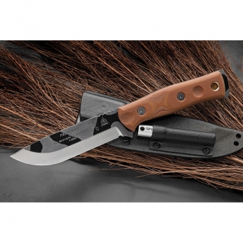 Tops Knives B.O.B. Fieldcraft Micarta Tan Camo Blade