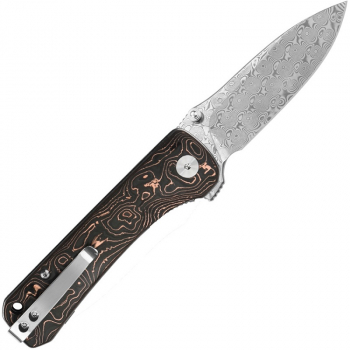 QSP Knife Hawk Linerlock Copper Foil Carbonfaser