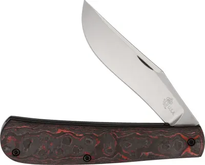 Queen Cutlery Mountain Man Trapper Carbon Red slipjoint