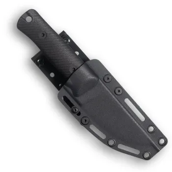 Reiff Knives RUT MagnaCut Stonewash G10 Schwarz – in Kydexscheide, Vorderseite