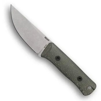 Reiff Knives RUT MagnaCut Stonewash Canvas-Micarta Grün – Vorderseite