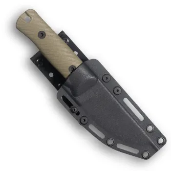 Reiff Knives RUT MagnaCut Stonewash G10 OD Green – in Kydexscheide, Vorderseite