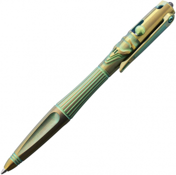 Rike Knives Titanium Pen Green and Gold